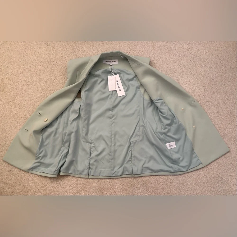 Veronica Beard sea mist double breasted Becca Vest, career, preppy, sz 10 - Picture 8 of 8